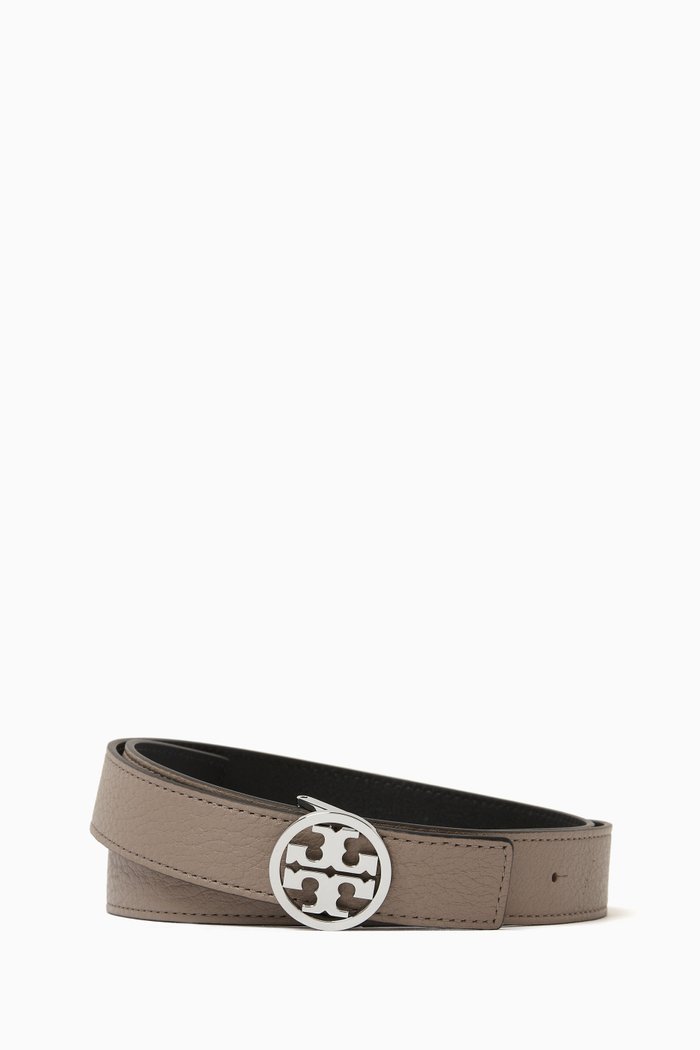 Miller Reversible Belt in Leather, Grey