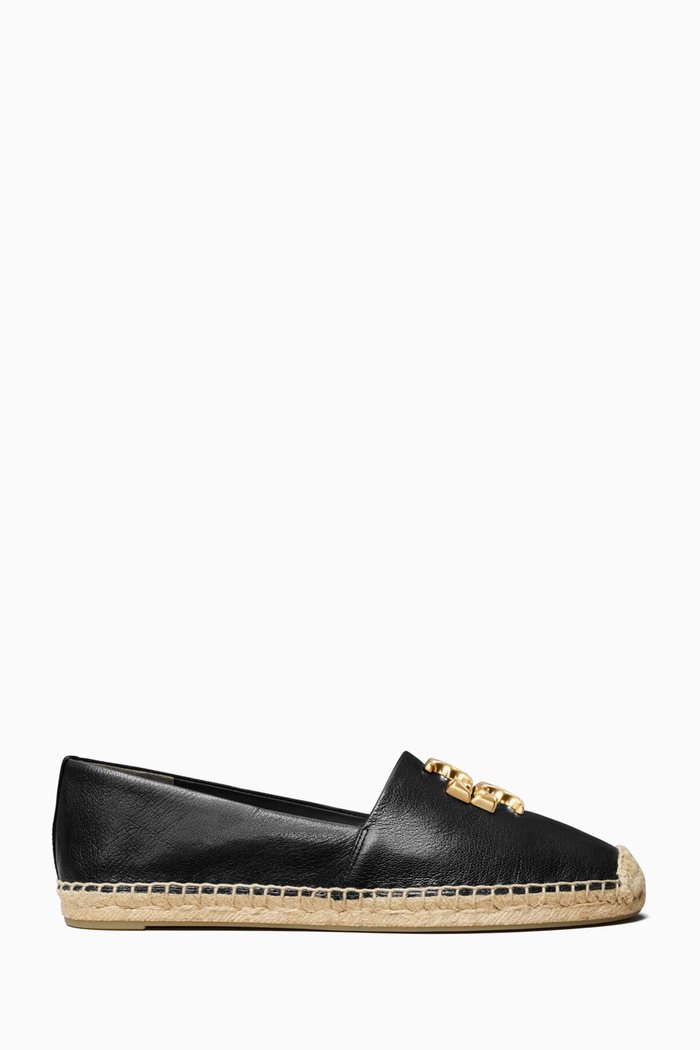 

Eleanor Espadrilles in Leather, Black