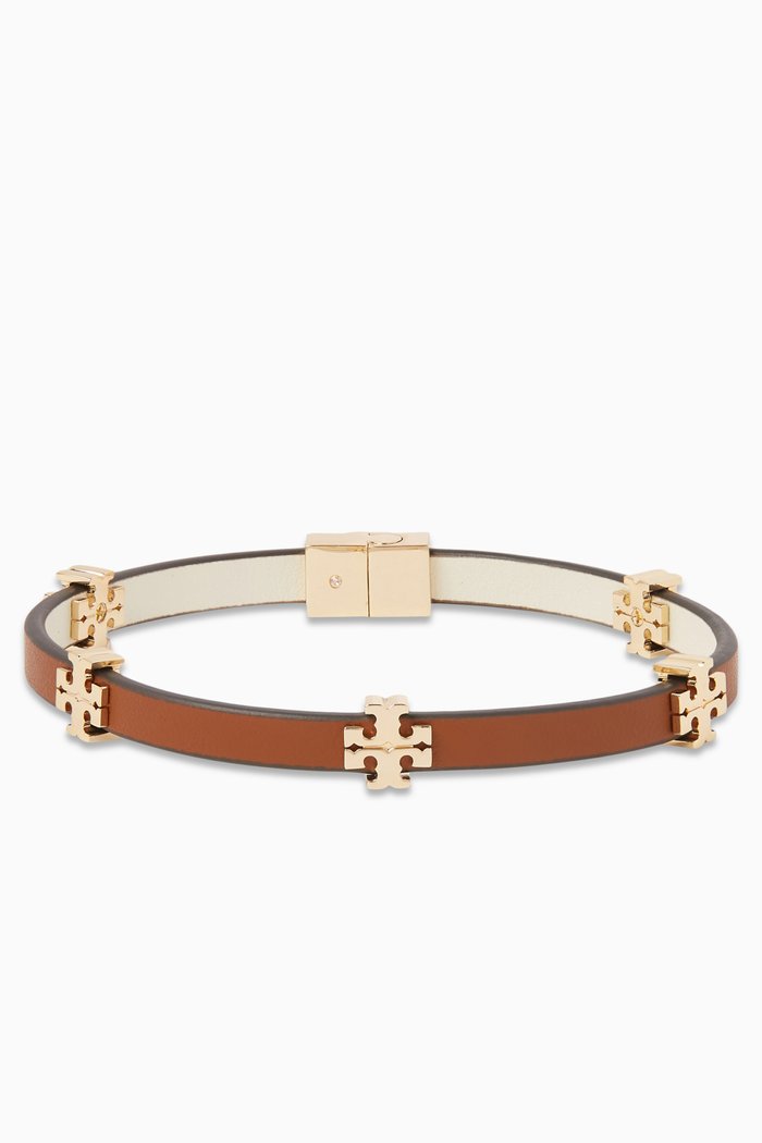 

Eleanor Bracelet in Leather, Gold