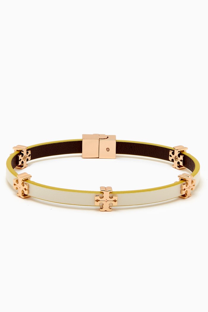 

Eleanor Bracelet in Leather, Gold