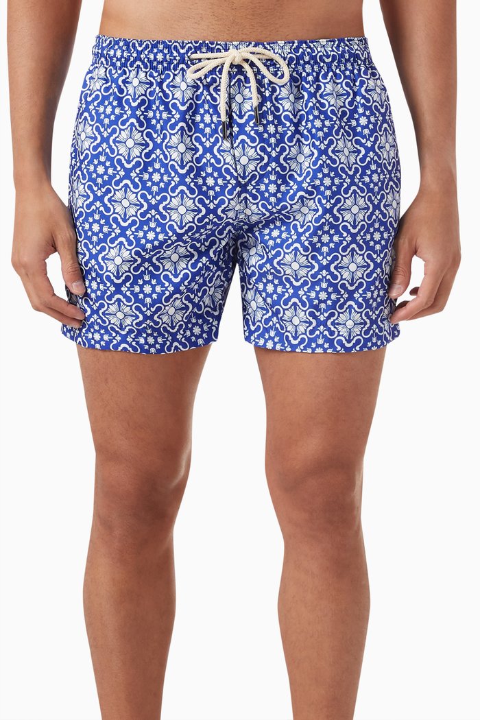 

Printed Swimshorts in Recycled Polyester, Blue