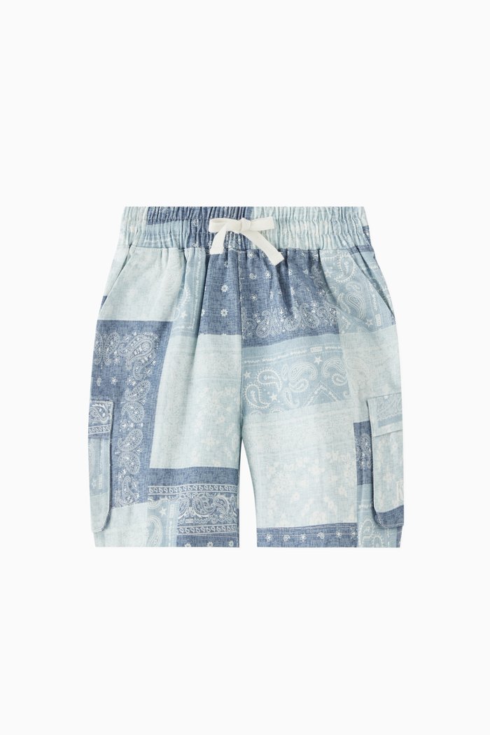 

Paisley Fairfax Cargo Shorts in Cotton, Blue