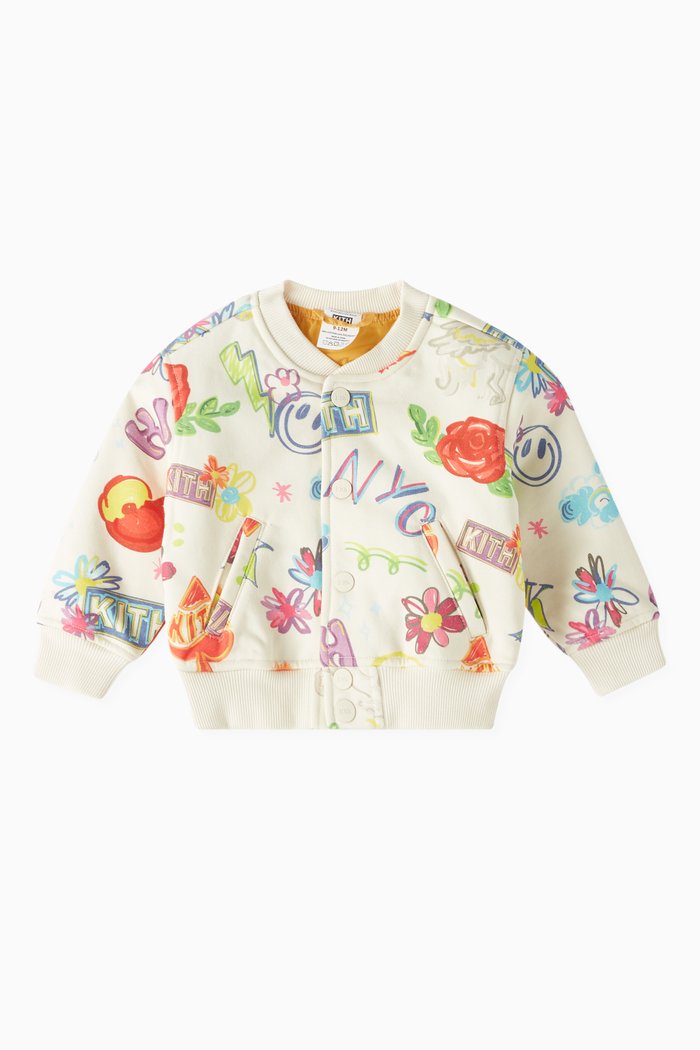 Baby Sketchbook Varsity Jacket, White