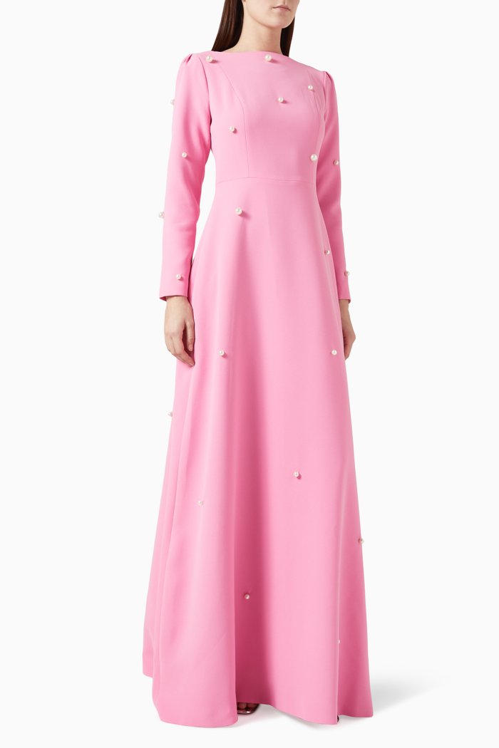 

Pearl Embellished Gown, Pink