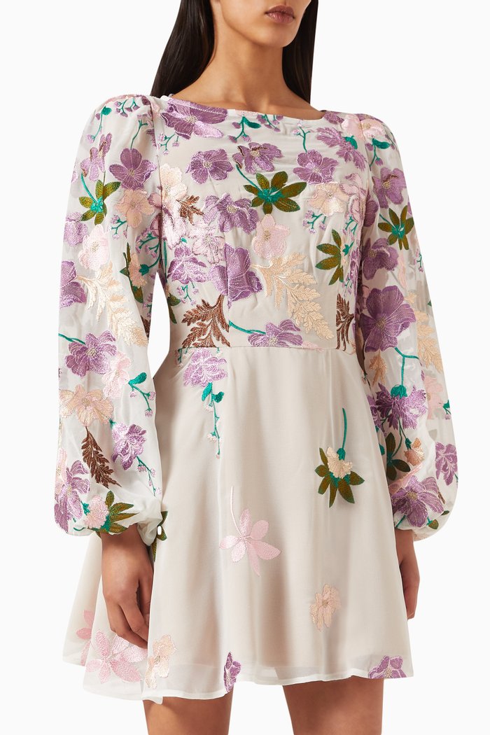 

Reverie Long-sleeved Mini Dress, Multicolour