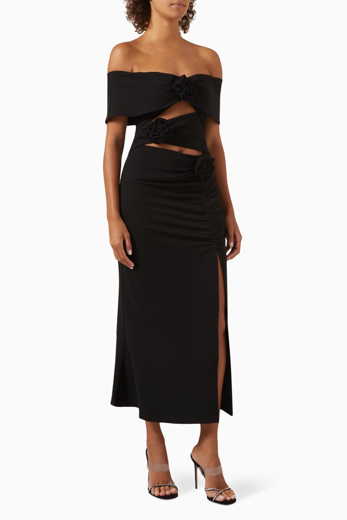 

Sardinian Cut-out Midi Dress, Black