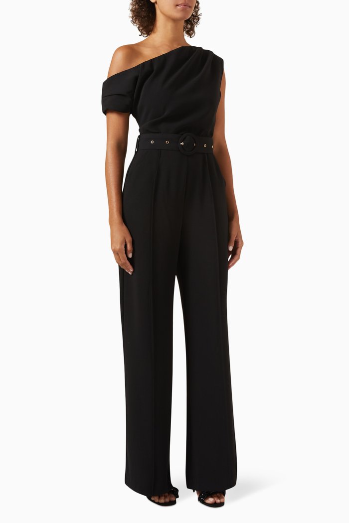 Elba Belted Jumpsuit, Black