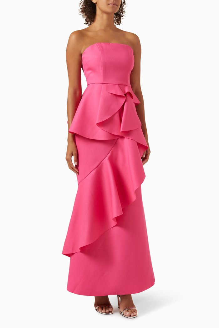 

Livorno Ruffled Gown, Pink