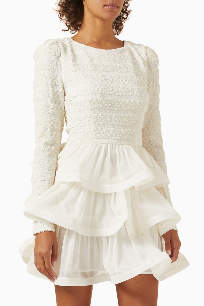 

Sophisticate Ruffled Mini Dress, White
