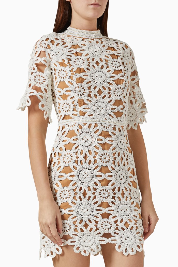 

Hotshot Crochet Mini Dress, White