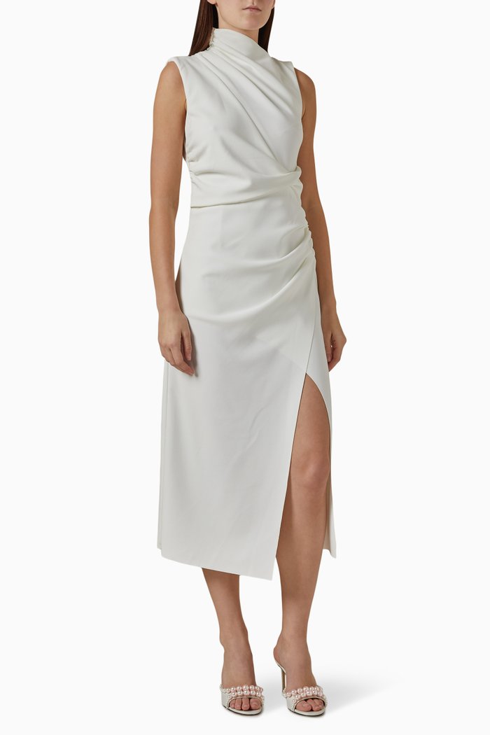 

Genoa Draped Midi Dress, White
