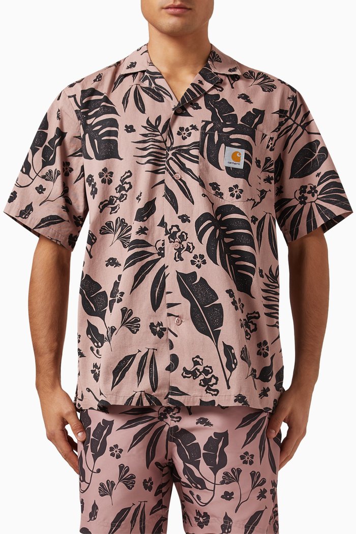 

Woodblock Shirt in Cotton, Pink