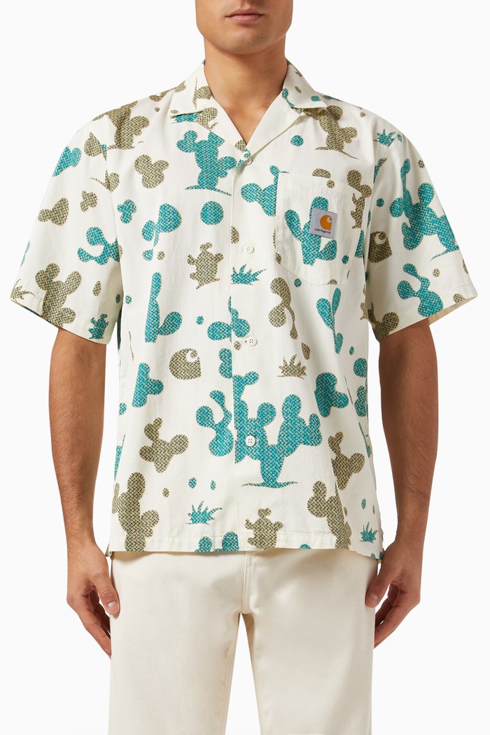 

Opus Printed Shirt in Cotton, White