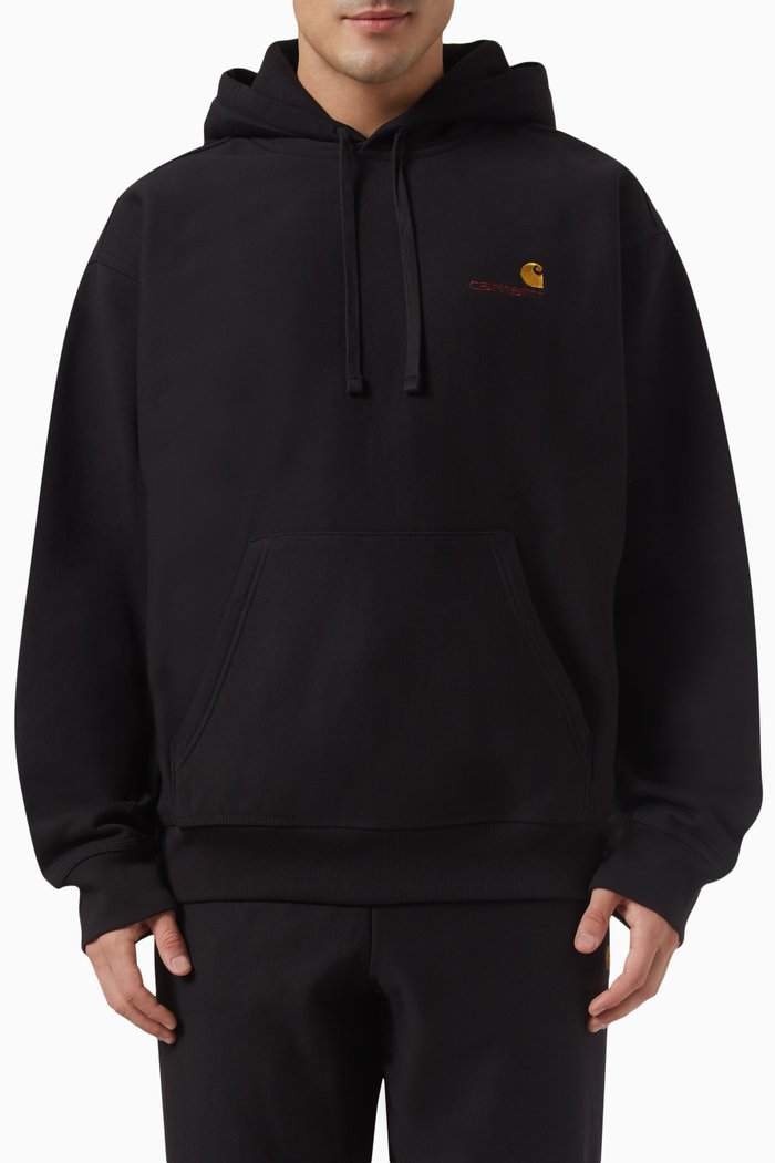 

American Script Hoodie in Cotton-blend, Black