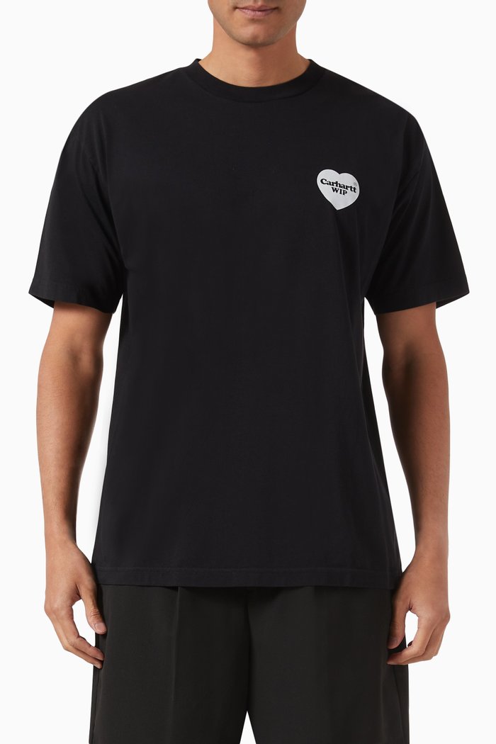 

Heart Bandana T-Shirt in Cotton, Black