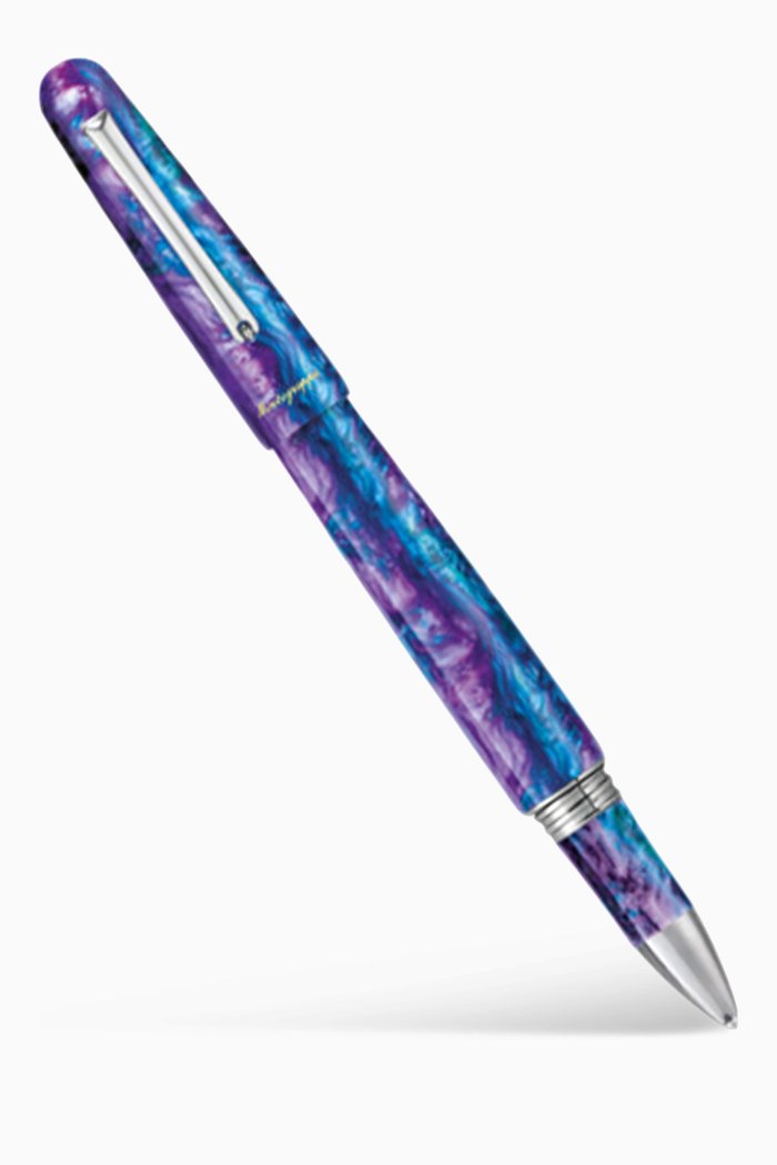 

Elmo 01 Fantasy Blooms Rollerball Pen in Resin, Blue
