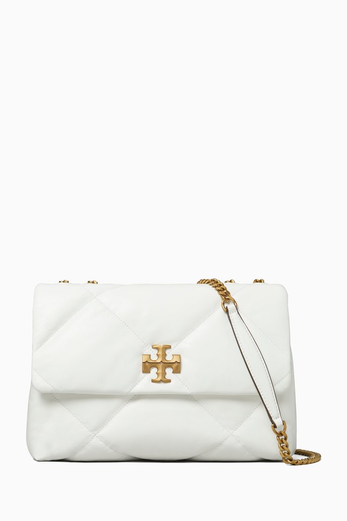

Kira Quilted Convertible Shoulder Bag in Leather, Neutral