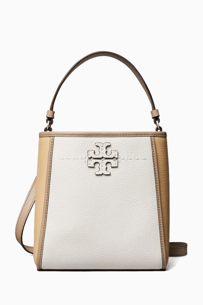 

Small McGraw Colour-block Bucket Bag in Leather, Neutral
