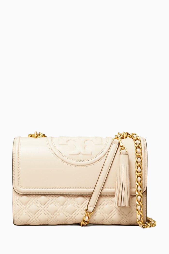 

Small Fleming Convertible Shoulder Bag in Leather, Neutral