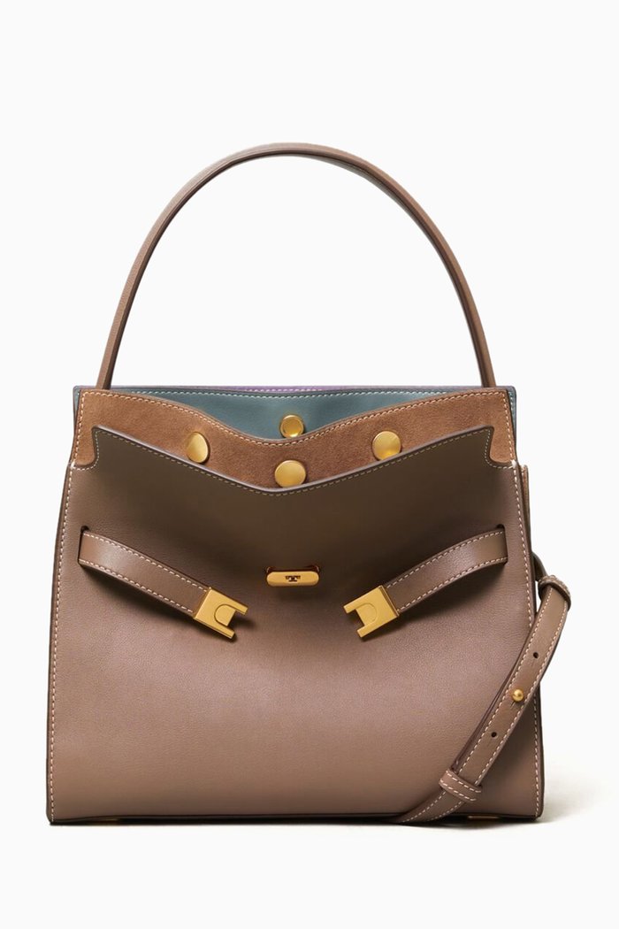 

Small Lee Radziwill Double Bag in Leather, Pink