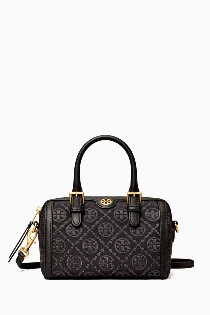 

Mini T Monogram Barrel Top-handle Bag in Jacquard, Black