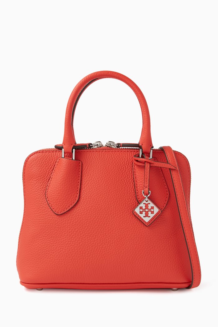 

Mini Swing Satchel Bag in Leather, Red