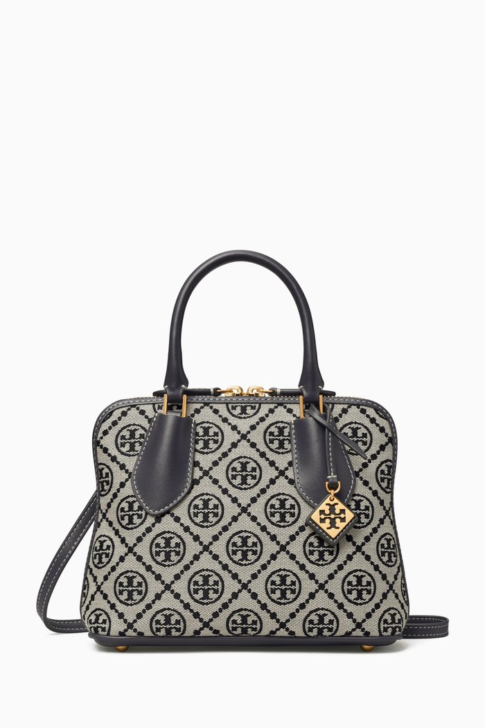

Mini T Monogram Swing Satchel Bag in Jacquard, Blue