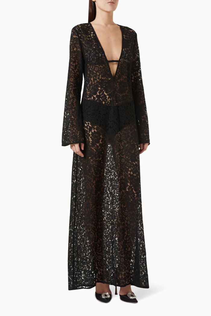 

Waylon Maxi Dress in Lace, Black