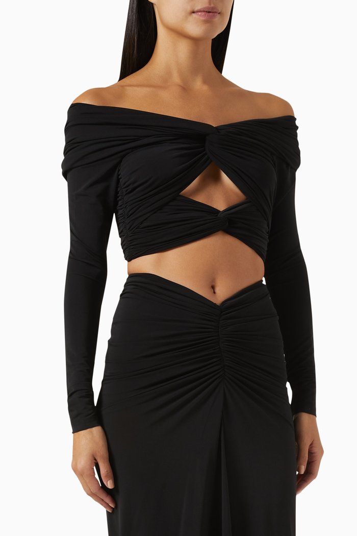 

Bebe Crop Top in Jersey, Black