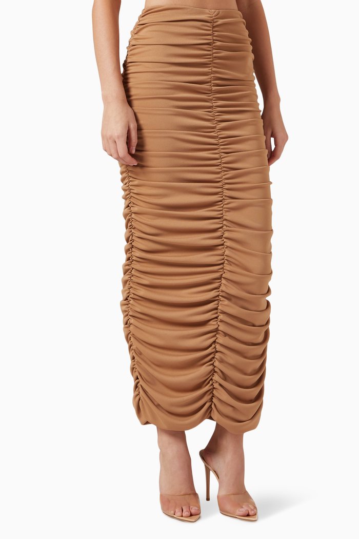 

Roma Midi Skirt in Jersey, Brown