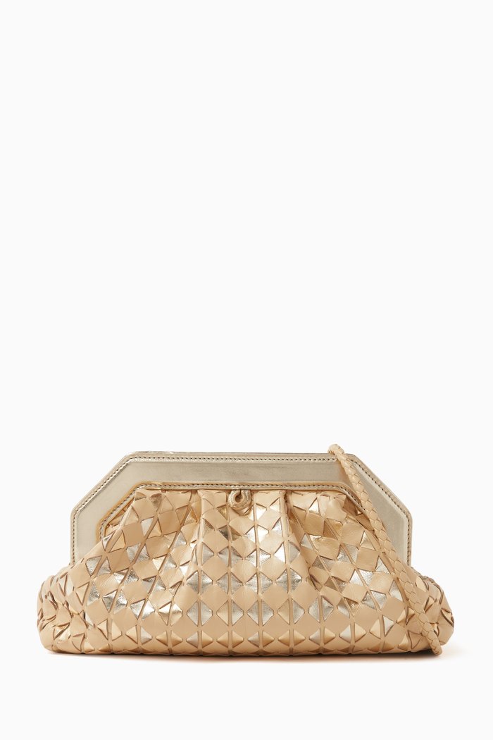 

Secret Clutch Bag in Mosaico Mestieri D'arte Leather, Multicolour