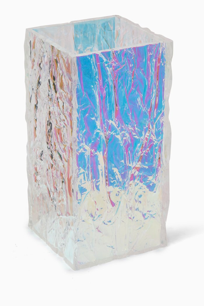 

Iridescent Crushed Ice Vase in Acrylic, Multicolour