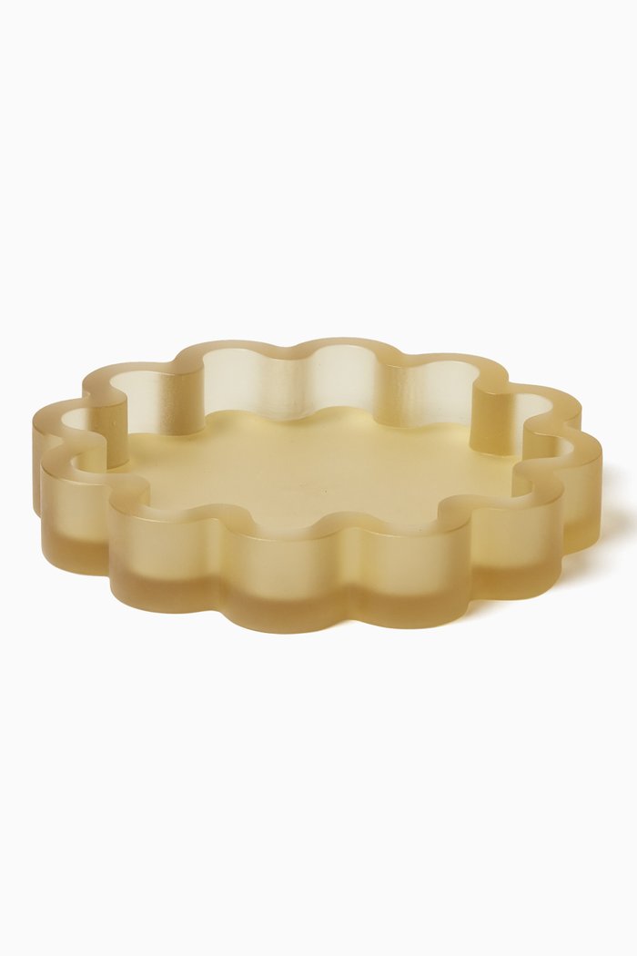 

Small Scalloped Accent Plate in Resin, Green