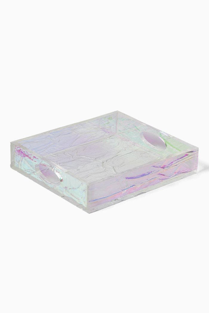 

Crushed Ice Iridescent Serving Tray in Acrylic, Multicolour