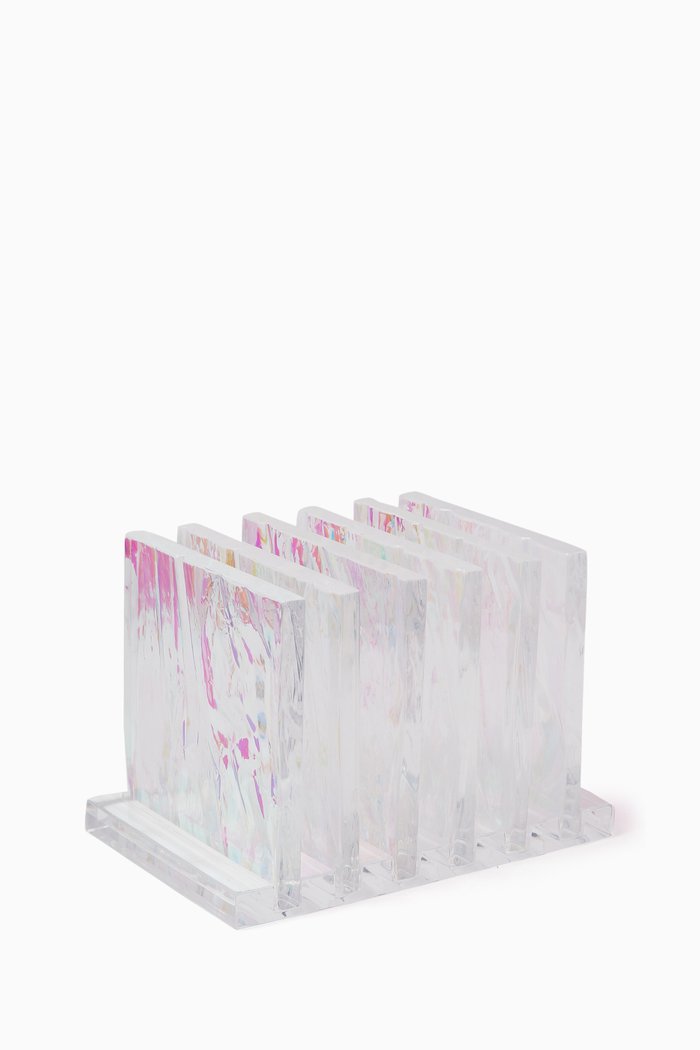 

Iridescent Crushed Ice Coasters in Acrylic, Set of 6, Multicolour