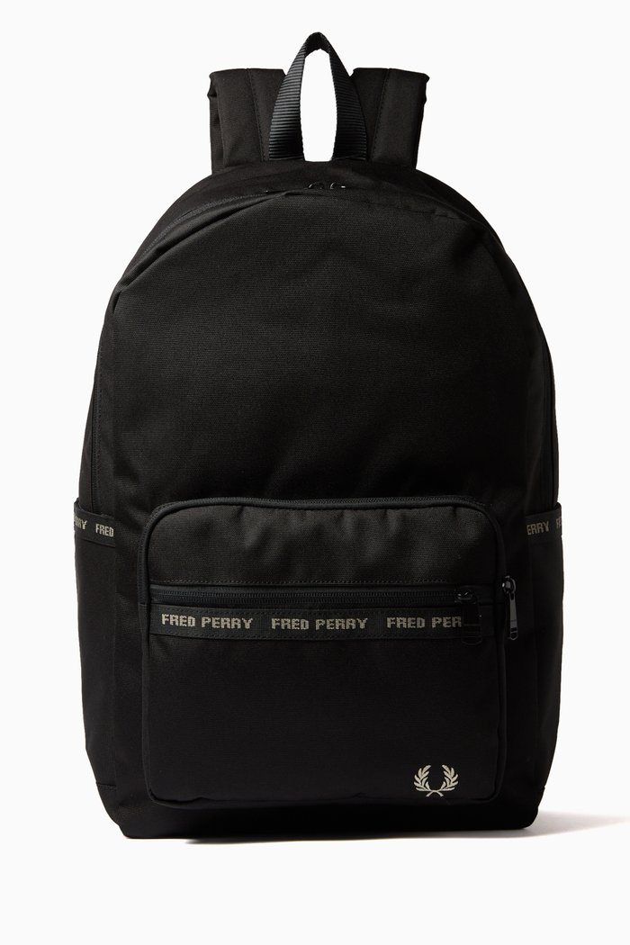 

Logo-tape Backpack in Recycled Nylon, Black