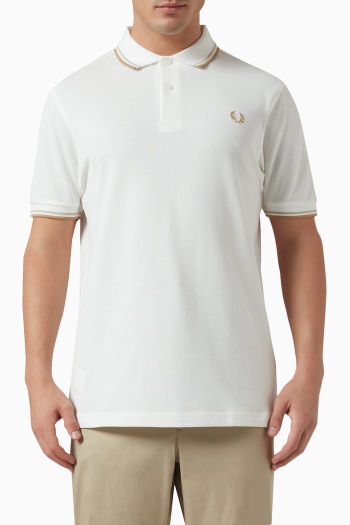 

Twin Tipped Polo Shirt in Cotton Piqué, White