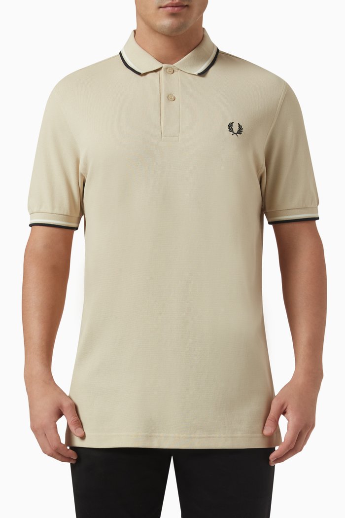 

Twin Tipped Polo Shirt in Cotton Piqué, Neutral