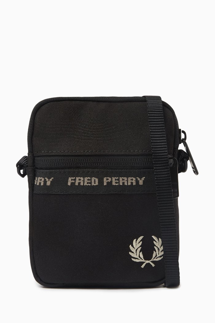 

Logo-tape Crossbody Bag in Recycled Polyester, Black