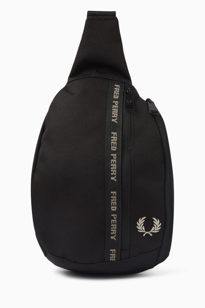 

Logo-tape Sling Bag in Recycled Polyester, Black