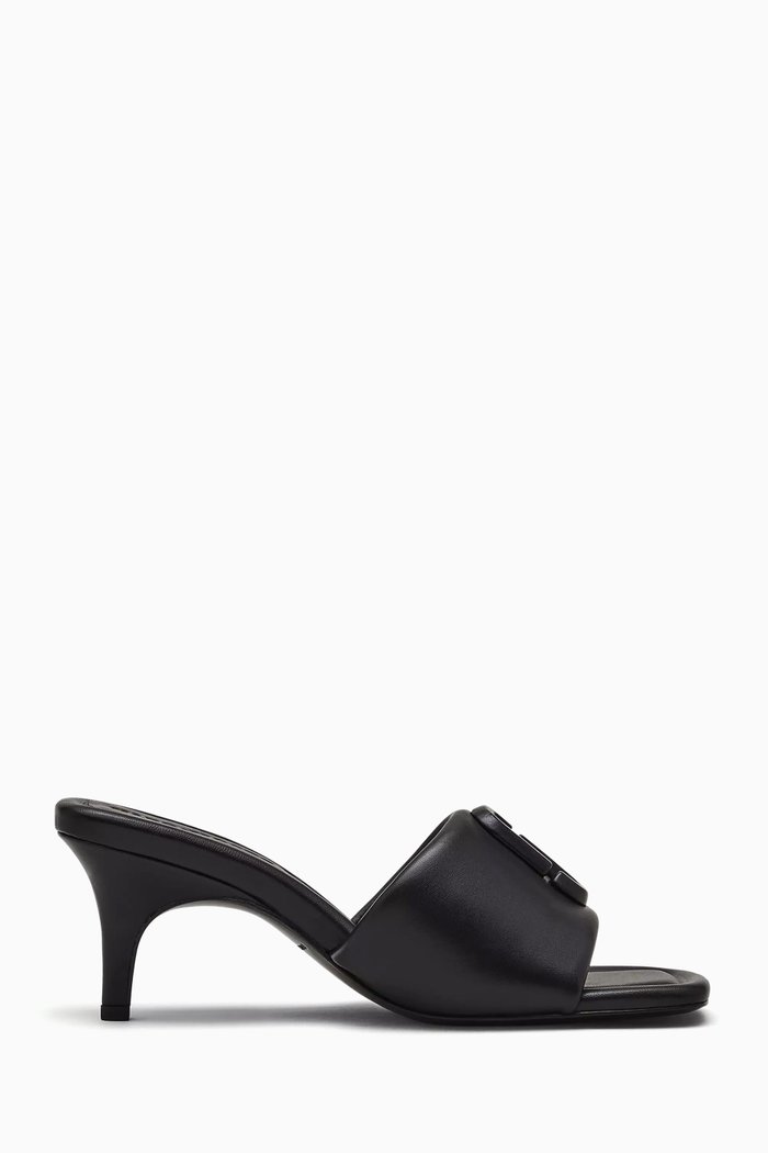 

J Marc 65 Mules in Leather, Black