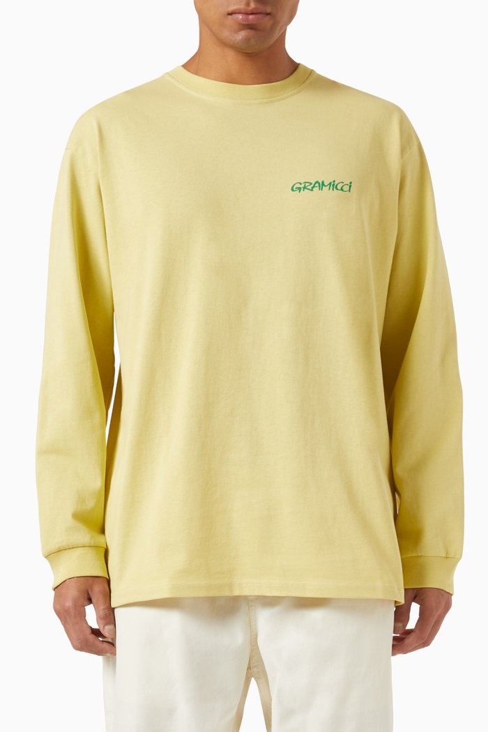 

Carabiner Long-sleeve T-shirt in Organic Jersey, Yellow