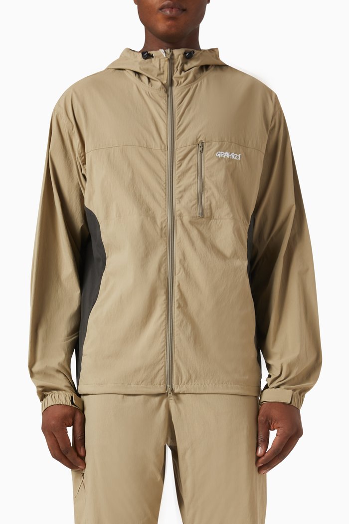 

Zip-up Hooded Jacket in Softshell Nylon, Neutral