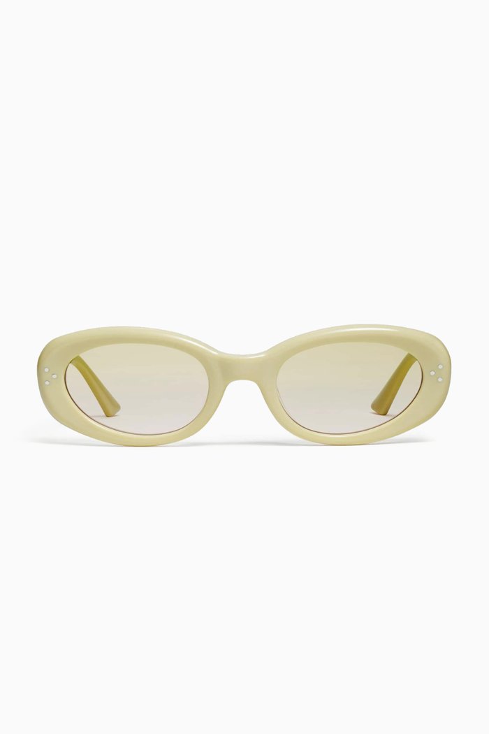 

Unisex July Y5 Oval-frame Sunglasses in Acetate, Yellow