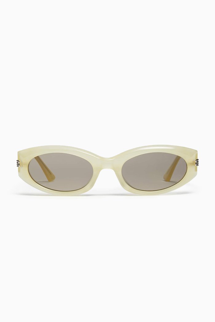 

Unisex Mass YC8 Oval-frame Sunglasses in Acetate, Yellow