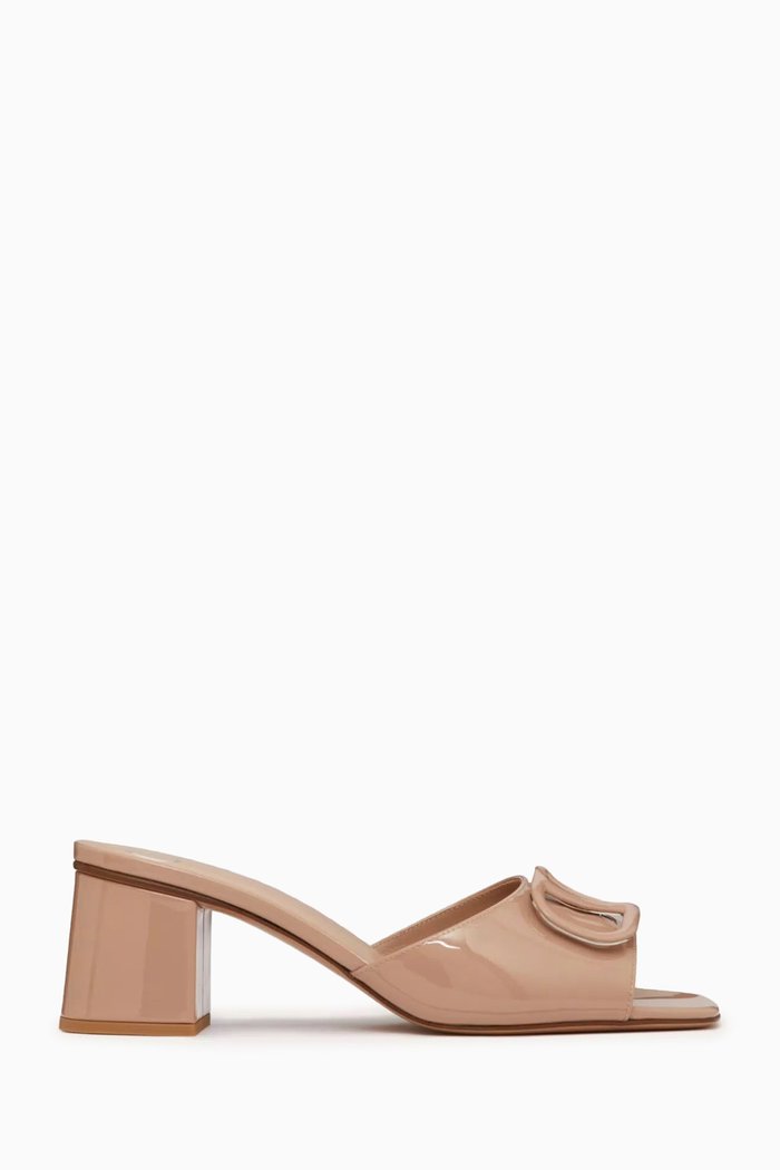

Valentino Garavani VLogo Signature 60 Sandals in Patent Leather, Neutral
