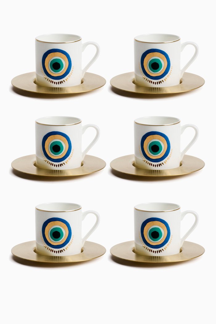 

Iris Espresso Cups in Porcelain, Set of 6, White