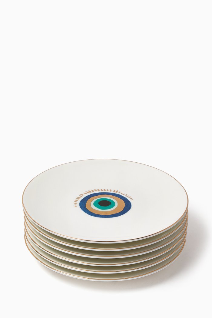 

Iris Desert Plates, Set of 6, White