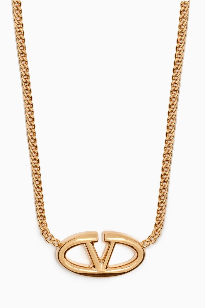 

Valentino Garavani VLOGO Moon Signature Necklace in Metal, Gold