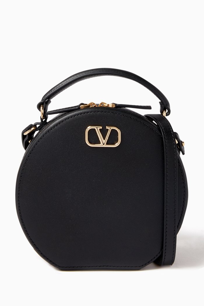 Valentino Garavani Mini VLOGO Signature Bag in Calfskin, Black